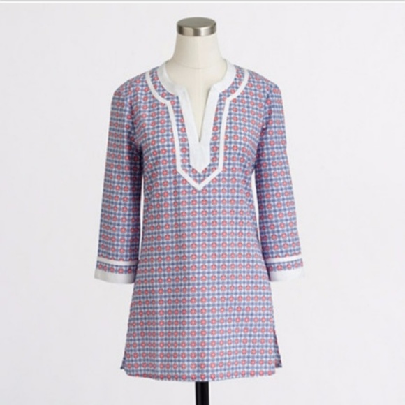 J Crew factory printed Poplin in tunic top #E9413 - Picture 1 of 4